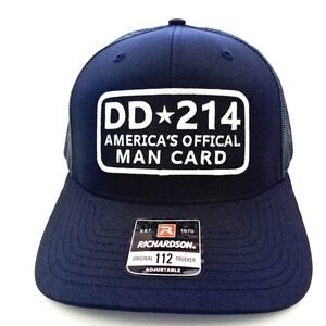 DD-214 Alumni Hat Black Embroidered Patch Richardson 112 Hat Cap